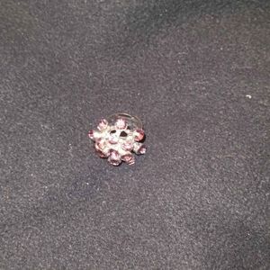 Silver Ring With Purple Diamonds